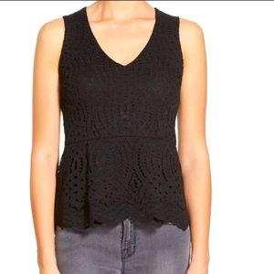 Willow & Clay Lace Peplum Sleeveless Blouse